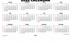 Free Printable 2022 Yearly Calendar with Week Numbers