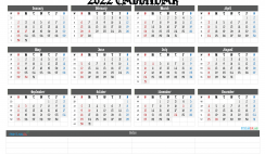 2022 Free Yearly Calendar Template Word