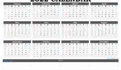Printable 2022 Yearly Calendar with Week Numbers