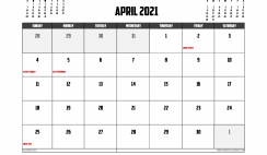 Free Printable April 2021 Calendar Australia