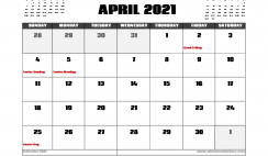April 2021 Calendar Australia with Holidays