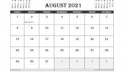 August 2021 Calendar Australia Printable
