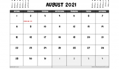 Printable August 2021 Calendar Australia