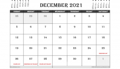 December 2021 Calendar Australia Printable