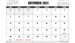 Free Printable December 2021 Calendar Australia