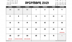 Printable December 2021 Calendar Australia
