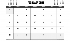 Free Printable February 2021 Calendar Australia