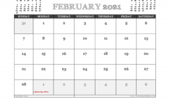 February 2021 Calendar Australia Printable