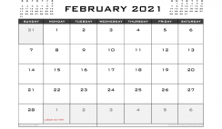 Printable February 2021 Calendar Australia