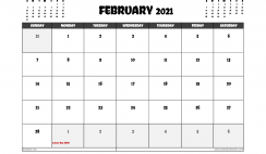 Free February 2021 Calendar Australia Printable