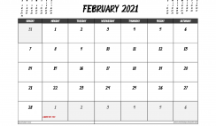 February 2021 Calendar Australia Printable