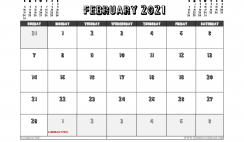 Free Printable February 2021 Calendar Australia