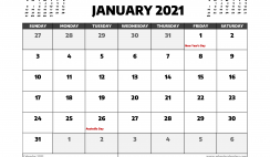 January 2021 Calendar Australia with Holidays