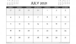 Free Printable July 2021 Calendar Australia