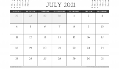 July 2021 Calendar Australia Printable