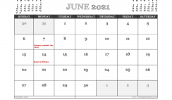 June 2021 Calendar Australia Printable