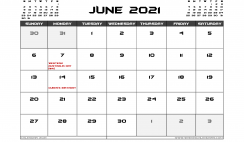 June 2021 Calendar Australia Printable
