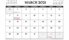 Printable March 2021 Calendar Australia