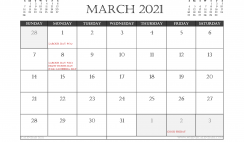 March 2021 Calendar Australia Printable