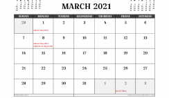 Free Printable March 2021 Calendar Australia