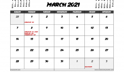 March 2021 Calendar Australia with Holidays