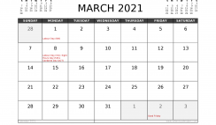 Free March 2021 Calendar Australia Printable