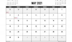 Printable May 2021 Calendar Australia