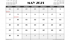 Free May 2021 Calendar Australia Printable