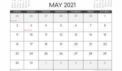 Free May 2021 Calendar Australia Printable