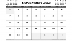 November 2021 Calendar Australia Printable
