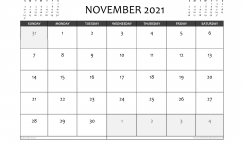 Free Printable November 2021 Calendar Australia