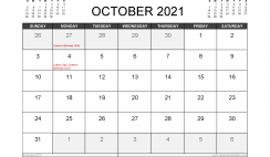 October 2021 Calendar Australia with Holidays