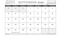 September 2021 Calendar Australia Printable