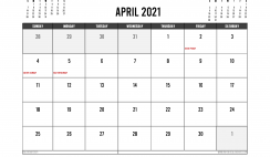 Printable April 2021 Calendar Canada