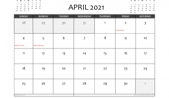 Free Printable April 2021 Calendar Canada