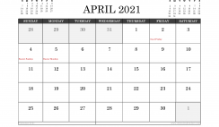 April 2021 Calendar Canada with Holidays