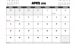 Free April 2021 Calendar Canada Printable