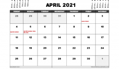 Free April 2021 Calendar UK Printable