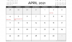 Free Printable April 2021 Calendar UK