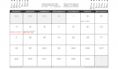 April 2021 Calendar UK with Holidays