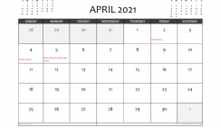 Free Printable April 2021 Calendar UK