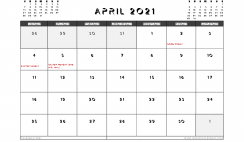 Printable April 2021 Calendar UK