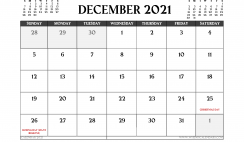 Printable December 2021 Calendar Canada