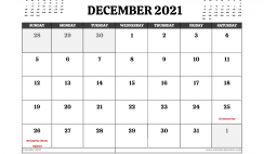 Printable December 2021 Calendar Canada