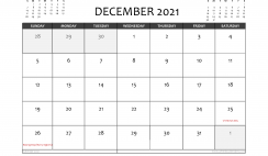 Free Printable December 2021 Calendar Canada