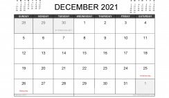 December 2021 Calendar UK with Holidays