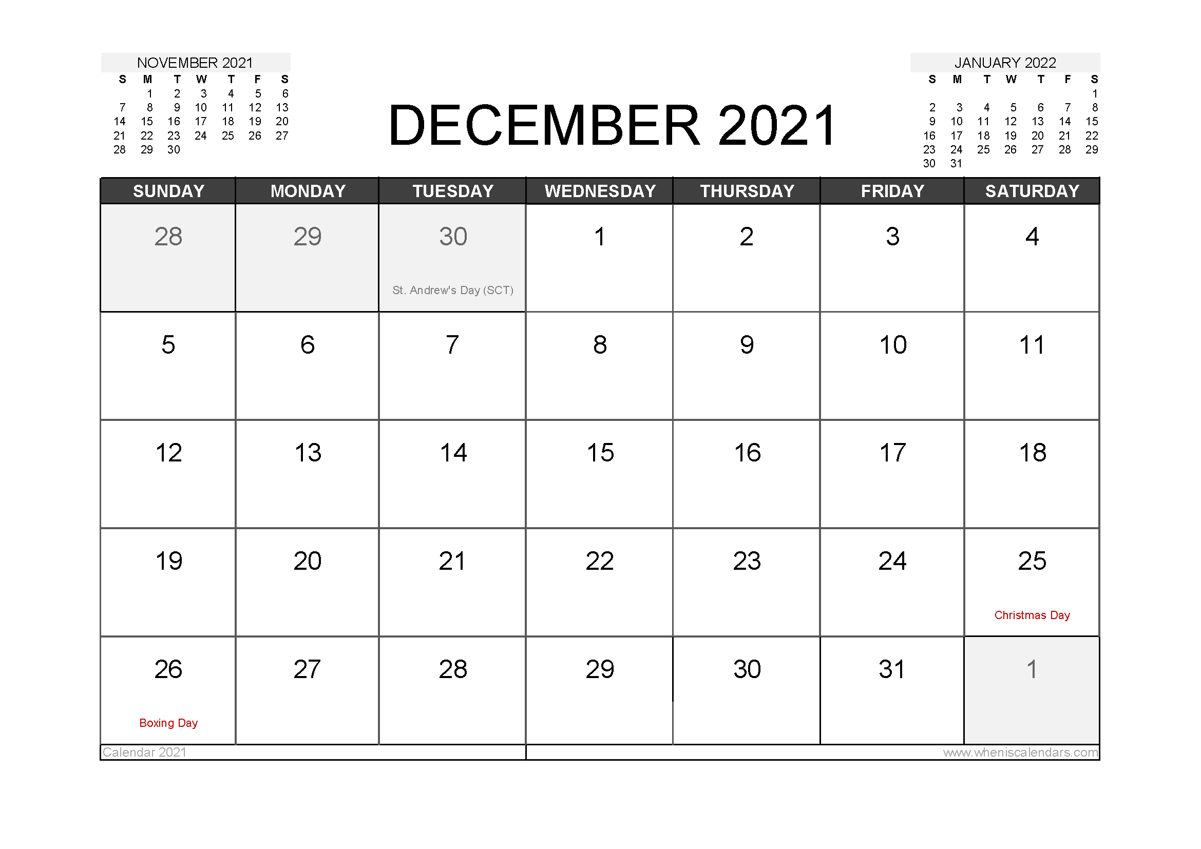 December 2021 Calendar Uk With Holidays 12 Templates
