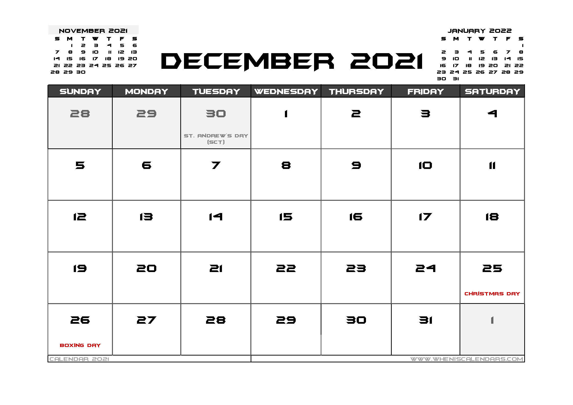 december 2021 calendar uk December 2021 Calendar Uk Printable 12 Templates Free Printable 2020 Monthly Calendar With Holidays december 2021 calendar uk