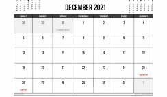 Printable December 2021 Calendar UK
