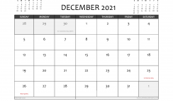 Free Printable December 2021 Calendar UK